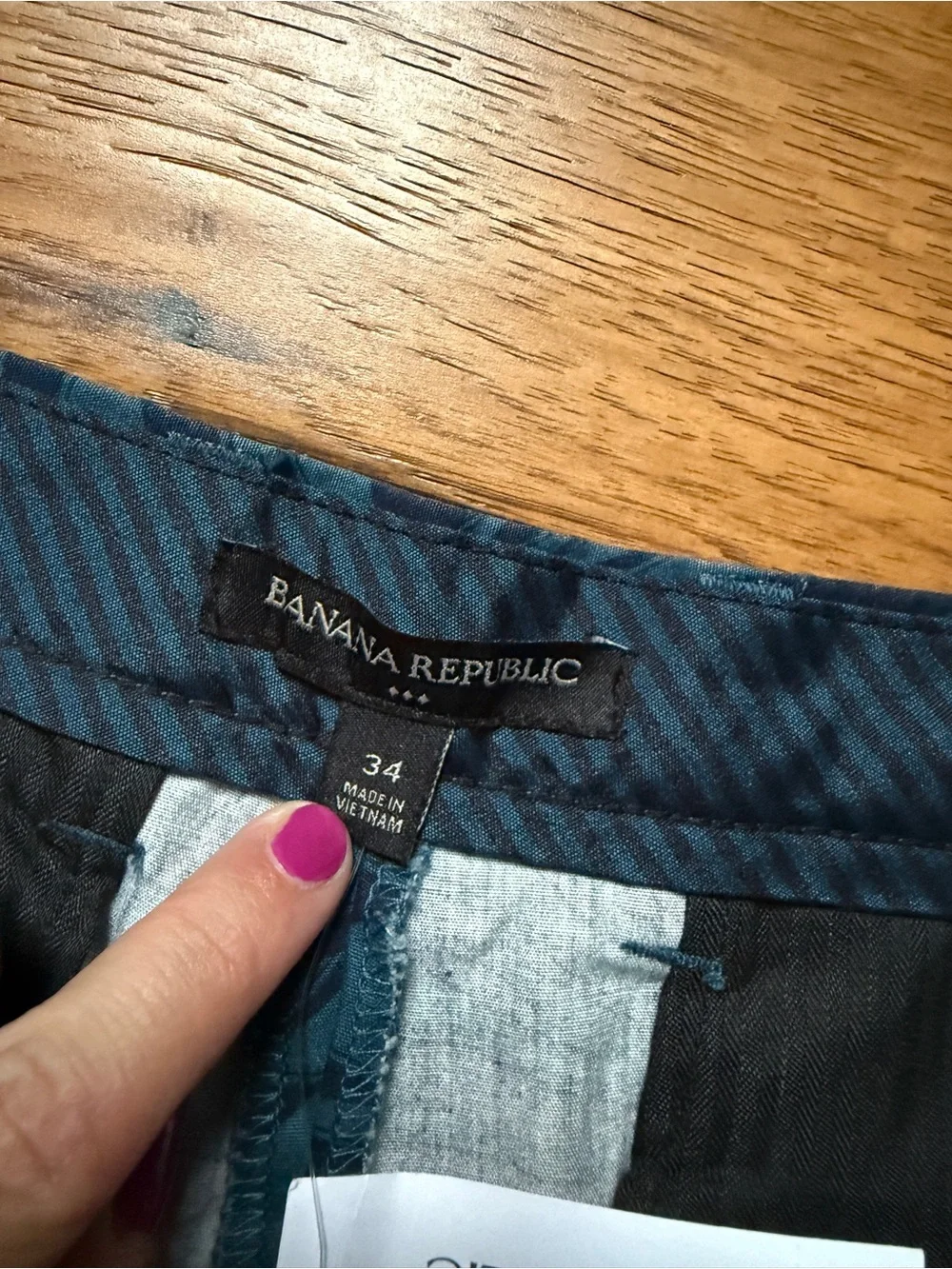 Banana Republic Teal Blue Leaf-Print Shorts